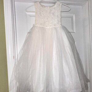 Flower Girl Dress Lace Tulle Pageant Baptism Wedding Sz 5/6 KID'S DREAM NWOT